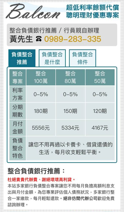 [問題] 負債整合ptt請教相關問題